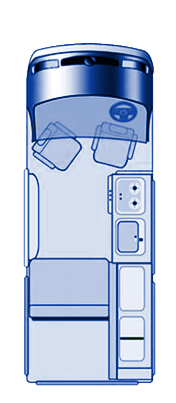 783D3E Volkswagen Transporter Layout BLUE